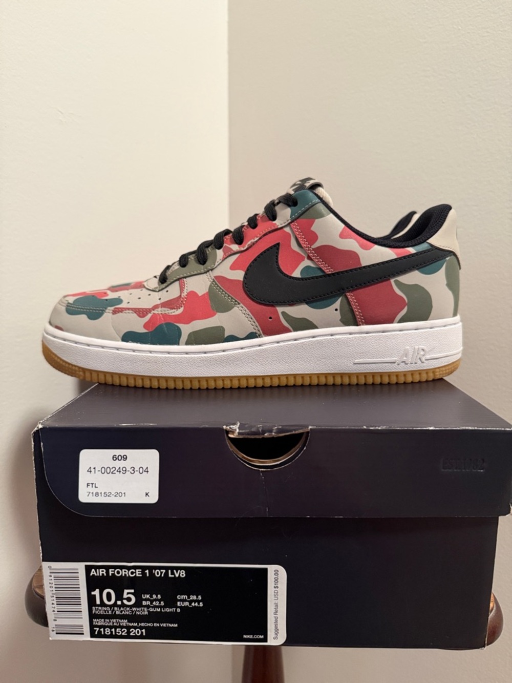 Nike Air Force 1 Low Camo Sneakers - Green, Pink, Tan, Black - Picture 4 of 13